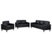 Weld 3 Piece Upholstered Track Arm Sofa Set - Black