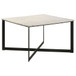 Volz - Square Coffee Table With Crisscross Base - White Marble