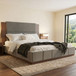 Modern Upholstered Platform Bed With Extended Headboard