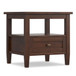 Warm Shaker - End Table With Smooth Drawer Storage - Brown