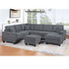 5 Piece Sectional Set Left Arm Loveseat With USB Port Corner Wedge Ottoman Armless Chair Right Arm Loveseat With Chaise - Gray / Slate