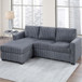 2 Piece Sectional Sofa With Right Arm Chaise And Left Arm Sofa - Dark Gray