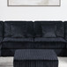 Armless Chair With Pillow, Living Room Furniture, Soft Upholstered - Black