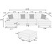 6 Piece Modular U Sectional Sofa Set With USB Cup Holder, Low Leg - Black