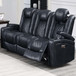 Power Reclining Sofa With Adjustable Headrest - Inky Blue