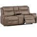 1 Piece Manual Motion Loveseat With Hidden Cup Holders, Plush Back Cushion - Auburn