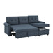 Blend Upholstered Sleeper Sofa With Reversible Chaise And Tufted Back - Dark Blue