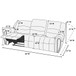 Plush Relax 1 Piece Power Reclining Sofa With Padded Armrests, 3 Seat Living Room Furniture - Black