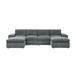 Upholstered Sectional With 2 Ottomans Living Room Seating - Dark Gray