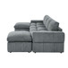 Upholstered Sectional With 2 Ottomans Living Room Seating - Dark Gray