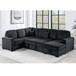 Modern Design Convertible Sectional Storage Bed With USB Port