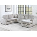 Modern Design Convertible Sectional Storage Bed With USB Port