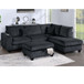 Modern Style Sectional Set With USB Port, Storage Ottoman