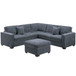 Modern Sectional Set With Cocktail Ottoman