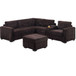 Contemporary L-Shaped Sectional Set With USB Console & Ottoman