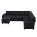 Convertible U-Shaped Sectional Sofa Bed With USB Ports And Storage