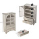 Glass Door Display Case With 2 Drawers And Adjustable Shelf