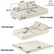 Multifunctional Convertible Sofa Bed With 2 Tumbler Backrests And 2 Pillows, Deep Seat Couch