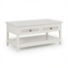Coffee Table With Drawers & Storage Shelf - White