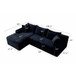 Cloud Modular Sectional Sofa Couch With L-Shape Chaise, Upholstered Couches For Living Room - Black