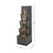 4 Tier Cascading Waterfall Fountain With Warm LED Lights, For Patio - Gray