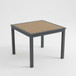Outdoor Square Patio Slatted Dining Table - Gray