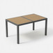 Rectangle Outdoor Patio Table With Slatted Top - Gray