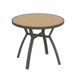 Outdoor Round Patio Table With Slatted Top - Gray