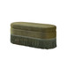 Oval Upholstered Storage Ottoman With Fringe Trim & Lift Top Lid