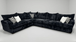 Rizz Black 4PC Sectional in Fabric