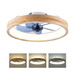 Ceiling Fans With Lights And Remote, 3000 - 6500K Dimmable Flush Mount LED Fan Light, 6 Speeds, Quiet DC Motor For Living Room - Matte White / Natural Wood