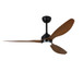 Ceiling Fan With Lights Quiet DC Motor 3 Blade Ceiling Fans 6 Speed Levels, Reversible Ceiling Fan - Matte Black / Wood
