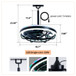 Ceiling Fan Light LED Light Source And Remote Control, 3000 - 6500K Dimmable LED Fan Light, 6 Speeds, For Living Room - Matte Black