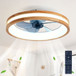 Ceiling Fans With LED Light Source And Remote Control, 3000 - 6500K Dimmable, 6 Speeds, Quiet DC Motor For Living Room - Natural Wood / White