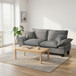 2 Seater Modular Loveseat With Curved Armrests