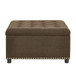 Square Tufted Storage Ottoman With Nailhead Trim