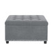 Square Tufted Storage Ottoman With Nailhead Trim