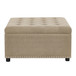 Square Tufted Storage Ottoman With Nailhead Trim