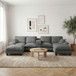 Modular Cloud Couch Sofa With Cup Holders & Storage, USB Port