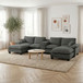 Modular Cloud Couch Sofa With Cup Holders & Storage, USB Port