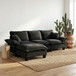 Modular Sectional Sofa With Movable Ottoman & Pillows