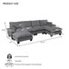 Modular Sectional Sofa With Movable Ottoman & Pillows