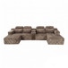 U-Shaped Sectional Sofa With Chaise Lounge And Cup Holders