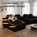 U-Shaped Sectional Sofa With Chaise Lounge And Cup Holders