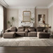 U-Shaped Sectional Sofa With Chaise Lounge And Cup Holders