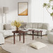 Rotatable Coffee Table With Solid Legs, 360 Degree Swivel, Waterproof - Walnut