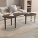 Rotatable Coffee Table With Solid Legs, 360 Degree Swivel, Waterproof - Walnut