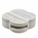 Clover Round Coffee Table With Open Storage - Marble