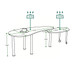 Rotatable Cocktail Table With Solid Legs, 360 Degree Rotating
