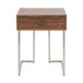 Roman - End Table - Walnut Wood And Stainless Steel